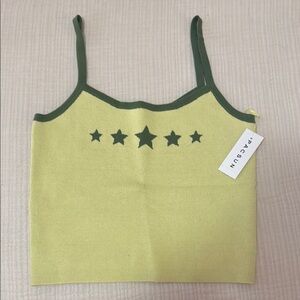 PacSun Green and Yellow Star Tank Top